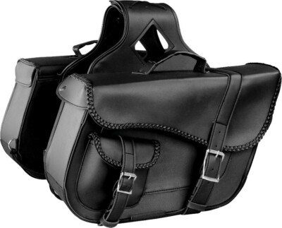 Medium Braided Zip-Off Two Buckle Throw Over Saddle Bags for