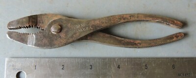INDESTRO MFG. CO. CHICAGO USA 6-1/4'' THIN NOSE SLIP JOINT PLIERS PRESSED STEEL 