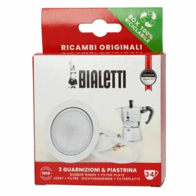 BIALETTI Dichtung + Filter Kaffeemaschine Aluminium 3 / 4 Tassen