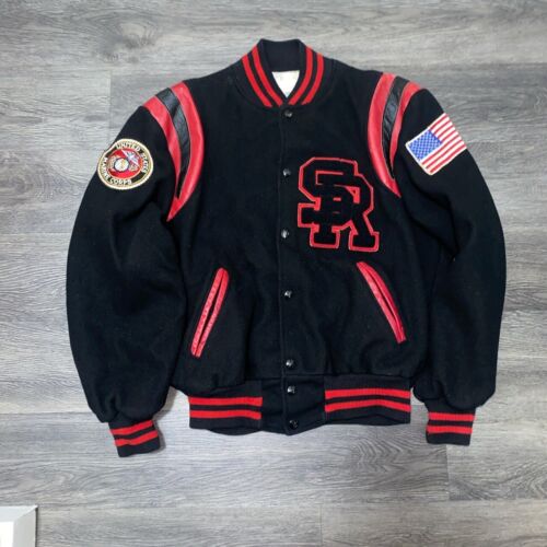 Vintage Medium or Small Varsity Jacket Wool With Chainstitch 