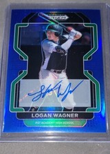 2022 Prizm Draft Picks Baseball Base Auto Blue #PDP195 Logan Wagner /99
