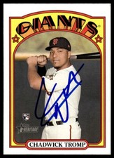 2021 Topps Heritage Baseball Chadwick Tromp RC Giants #631 Card Signed