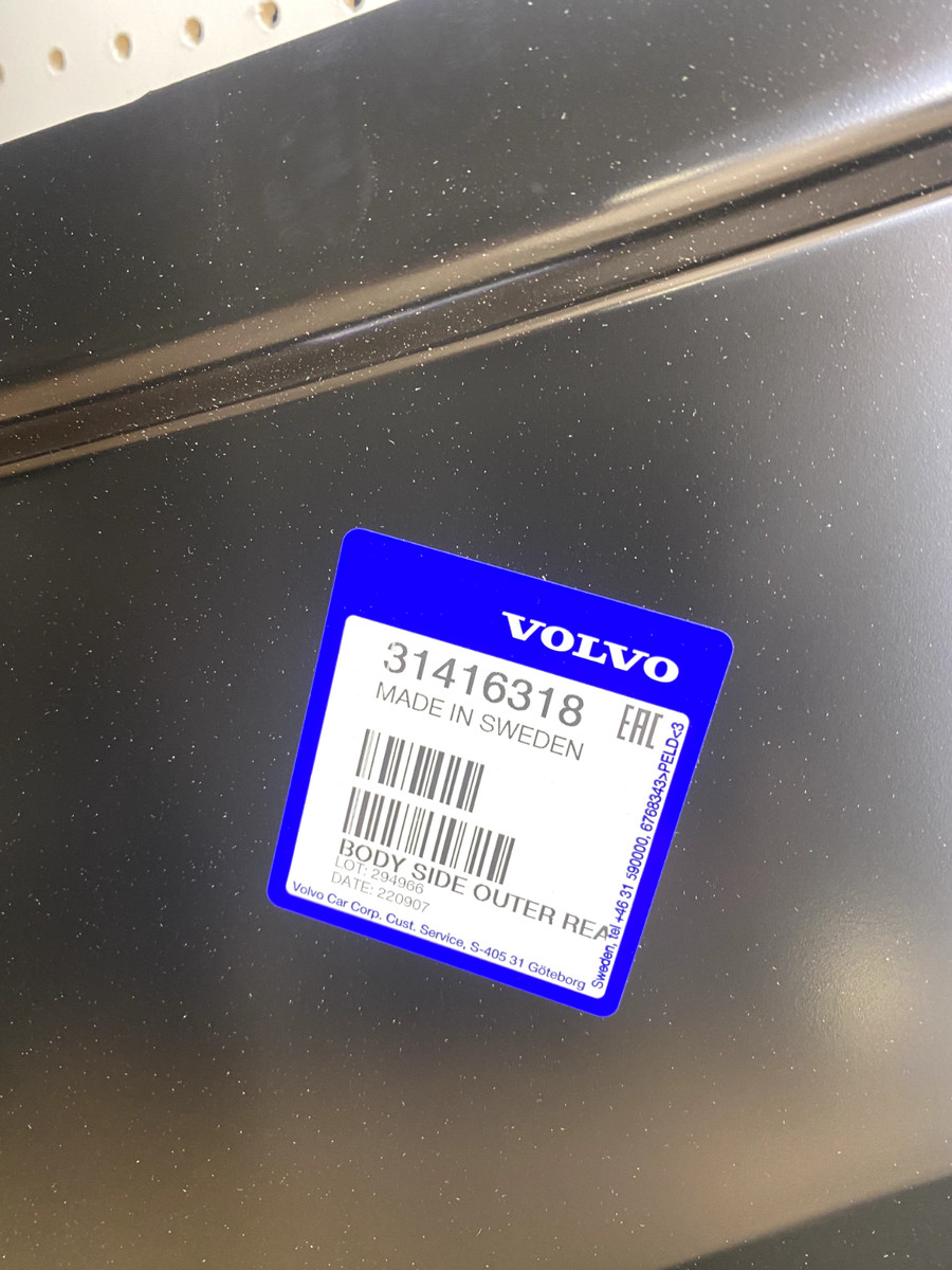 New 2016-2024 Volvo XC90 Rear Right Quarter Panel Passenger RH 