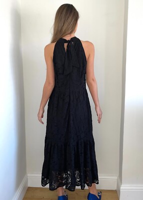 Brand New Wallis Black Lace Halter Neck Long Dress Sizes 8,10,12,14,16,18,20