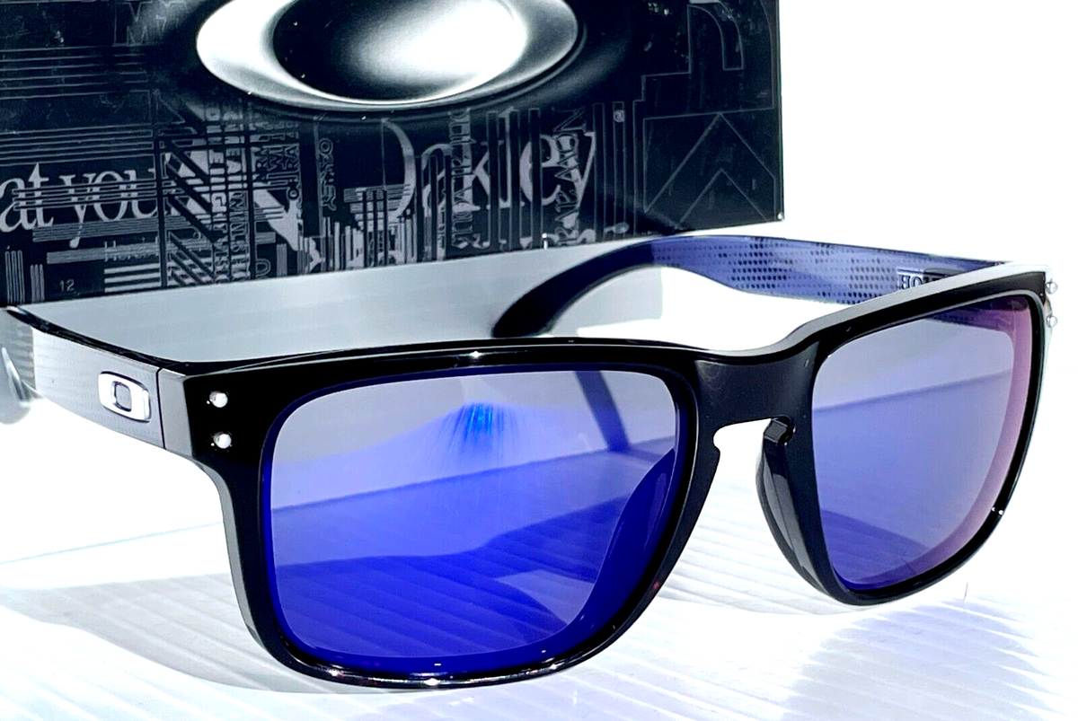 Oakley サングラス ブラック/ブルーグラデーション NEW Oakley HOLBROOK Hi Res Shiny Black POLARIZED Galaxy Blue