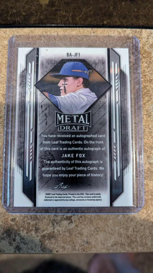 2021 Leaf Metal Draft Jake Fox #BA-JF1 Auto Rookie Card - Image 2 of 2