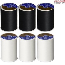 Dual Duty All-Purpose Thread 6 Pack 400 Yards 3 Black 3 White Polyester Sewing