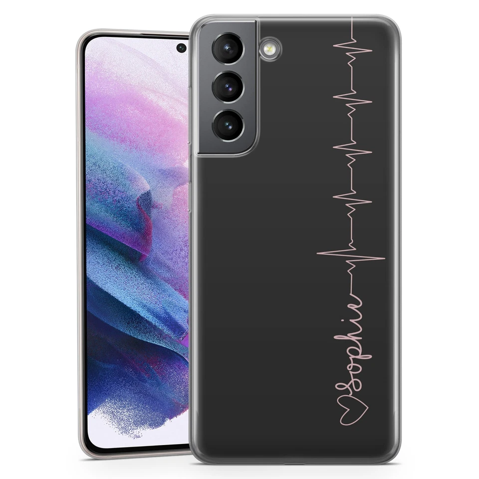 ПЕРСОНАЛИЗИРОВАННЫЙ индивидуальный имя любовь сердцебиение жизни линия гель чехол SAMSUNG S23 S22 A73 - Изображение 4 из 4