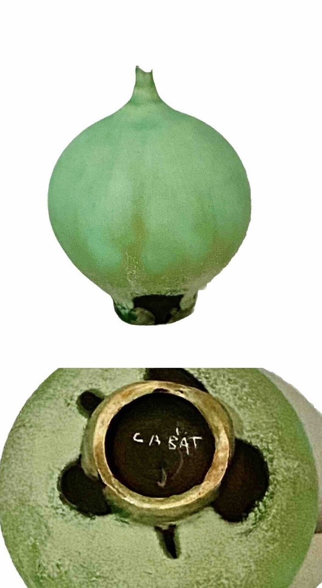 Rare Rose Cabat Feelie (1914 - 2015) Studio Art Pottery Onion Vase