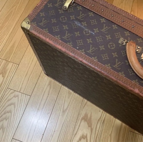 Louis Vuitton Monogram Hard Case Alzer 75 Brown Leather Trunk Travel Bag # - Picture 4 of 10