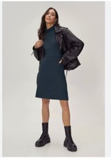 Nasty Gal Green Roll Neck Dress, Long Sleeves BNWT