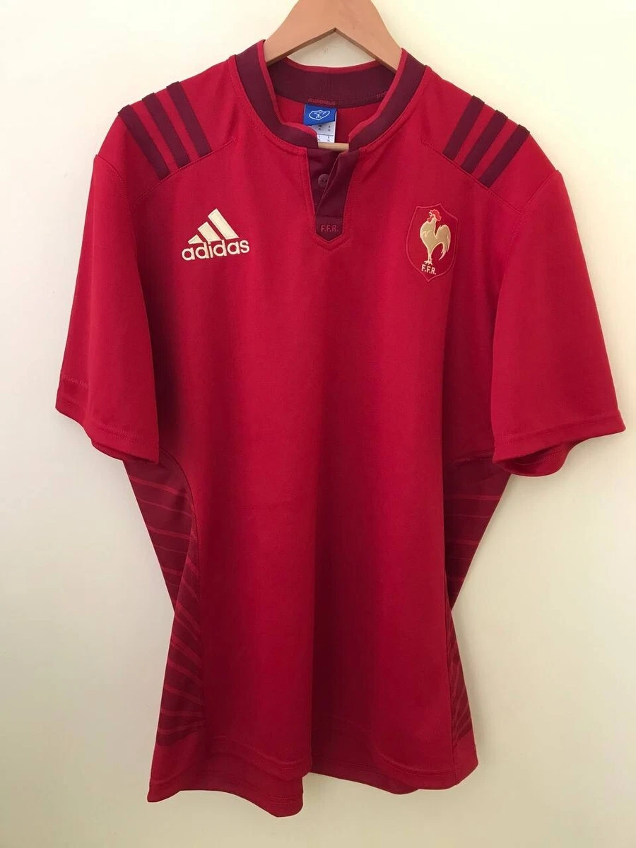FFR France National Rugby Union 2014 15 Adidas short sleeve jersey shirt Size XL