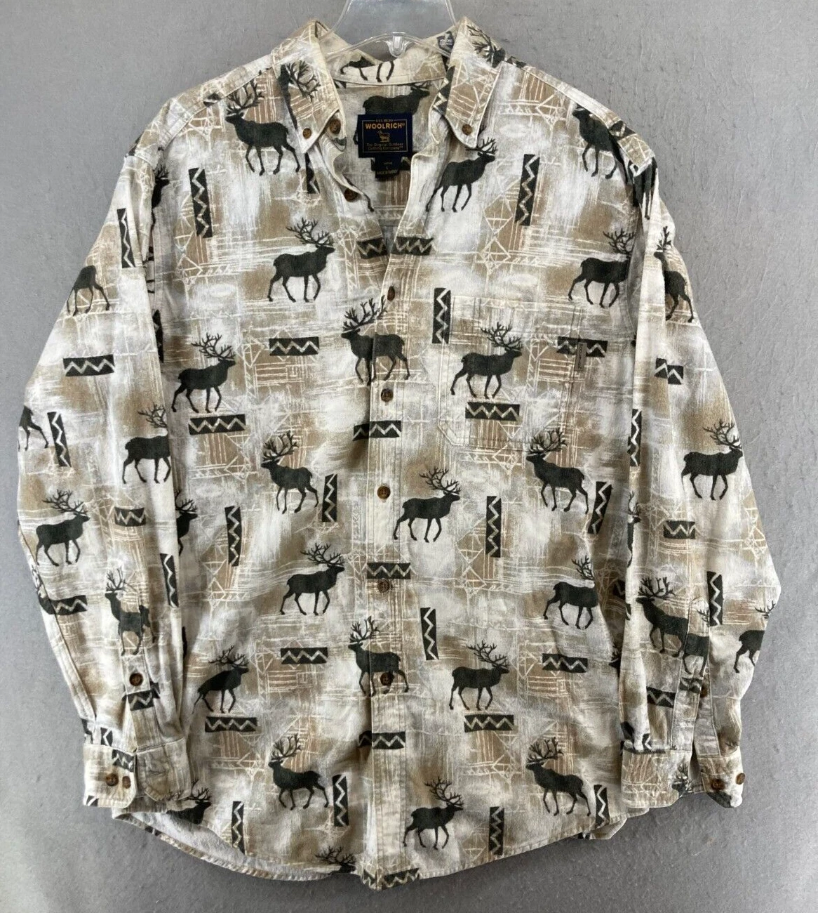 Woolrich Mens Long Sleeve Shirt Large Flannel Outdoor