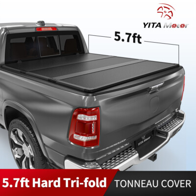 #ad 5.7ft Bed Hard 3 Fold Tonneau Cover for 2009 2025 Dodge Ram 1500 Water Proof $395.99