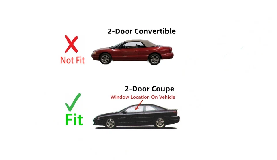 Se adapta a Sebring & Avenger 1995-2000 cupé lado del conductor puerta izquierda ventana vidrio Foto 3 de 4