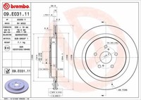 2X Brembo 09.E031.11 Bremsscheibe FüR Lexus