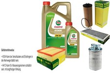 INSPEKTIONSKIT FILTER CASTROL 6L ÖL 5W30 für Audi A4 Avant 8D5 B5 2.5 TDI