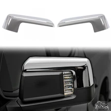 Chrome Replacement Mirror Covers Caps For Chevy Silverado GMC Pickup 2019-2024
