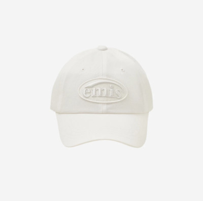Emis Tone On Tone Wappen Ball Cap, White (100% South Korea Authentic)