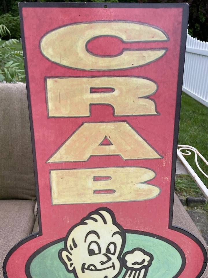 AUTHENTIC LARGE LONG JOHN SILVER'S RESTAURANT CRAB CAKES RETIRED STORE SIGN - Image 3 of 4