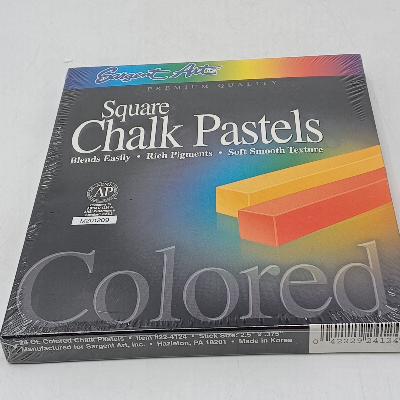 Sargent Art 224124 Colored Square Chalk Pastels, 24 Count. New sealed