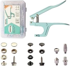 Heavy Duty Snap Fastener Tool kit，YUSBUTON 60 pcs Canvas snap kit,snap Fastene