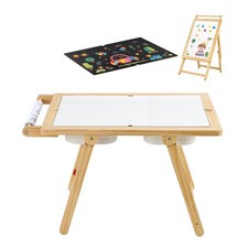 Sensory Table for Toddlers, Wooden Kids Activity Table and Art Easel