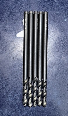Five AMD 11/64  HSCO Cobalt TiN Coated USA Screw Machine 3-3/8 OAL  2FL 1  Flute