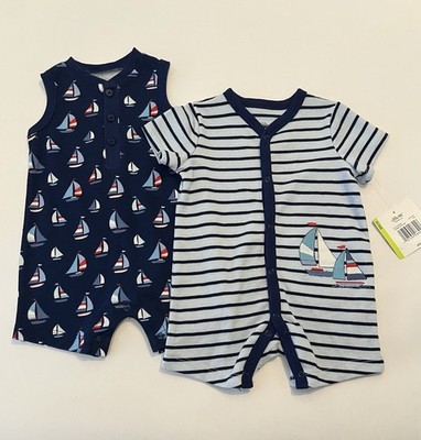 Baby Boy Clothes 3 Months Romper 2 PC Set Boats Cute Summer Outfit New