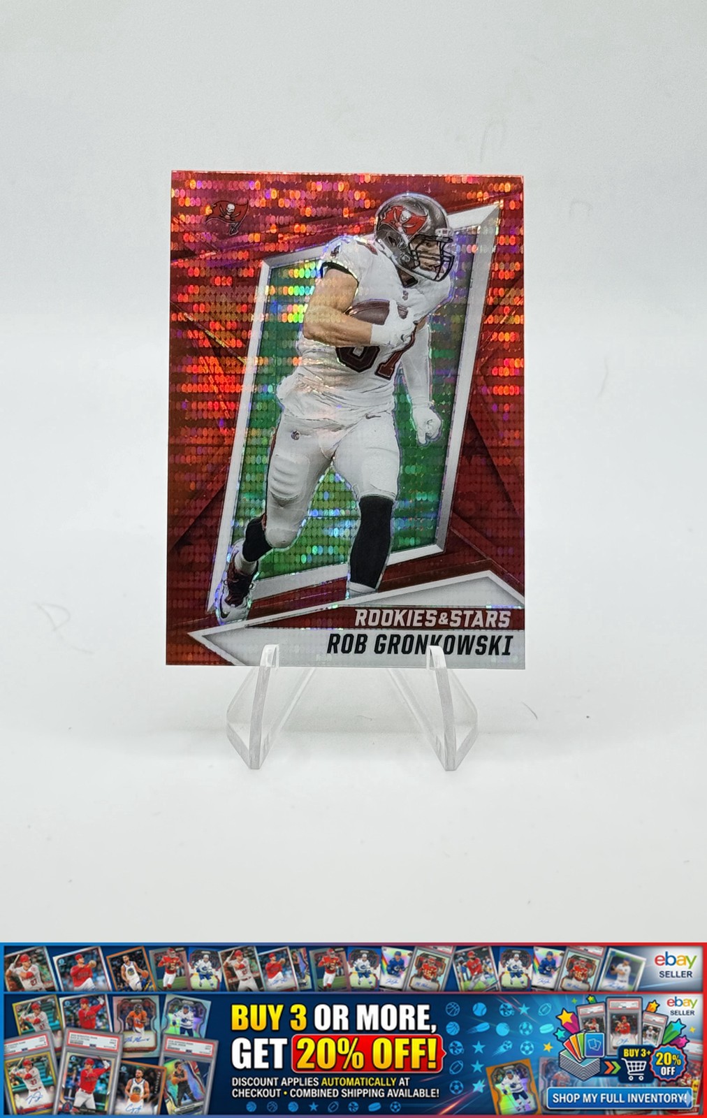 2021 Panini Rookies & Stars Rob Gronkowski #12 Red Pulsar Prizm Buccaneers
