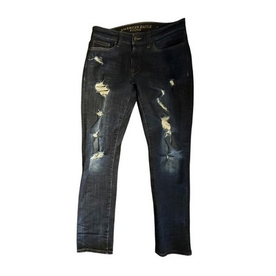 American Eagle Extreme Flex 4 Slim Jeans Mens 30x30 Dark Wash Distressed Ripped