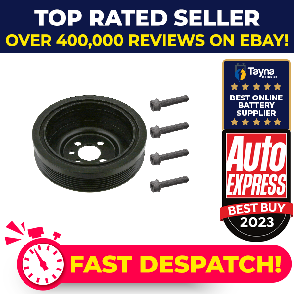 Crankshaft Pulley fits VW BORA 1J2, 1J6 1.9D 98 to 05 Belt 03G105243 03G105243S1