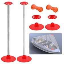 2 Pack Boat Cover Support Poles Height Adjustable Support Poles Pontoon red