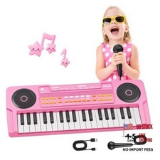 Upgraded Kids Piano Keyboard &ndash; 37 Keys Toddler Keyboard with Microphone Pink