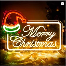 Merry Christmas LED Neon Sign, Dimmable Wall Light for Home Holiday Decor