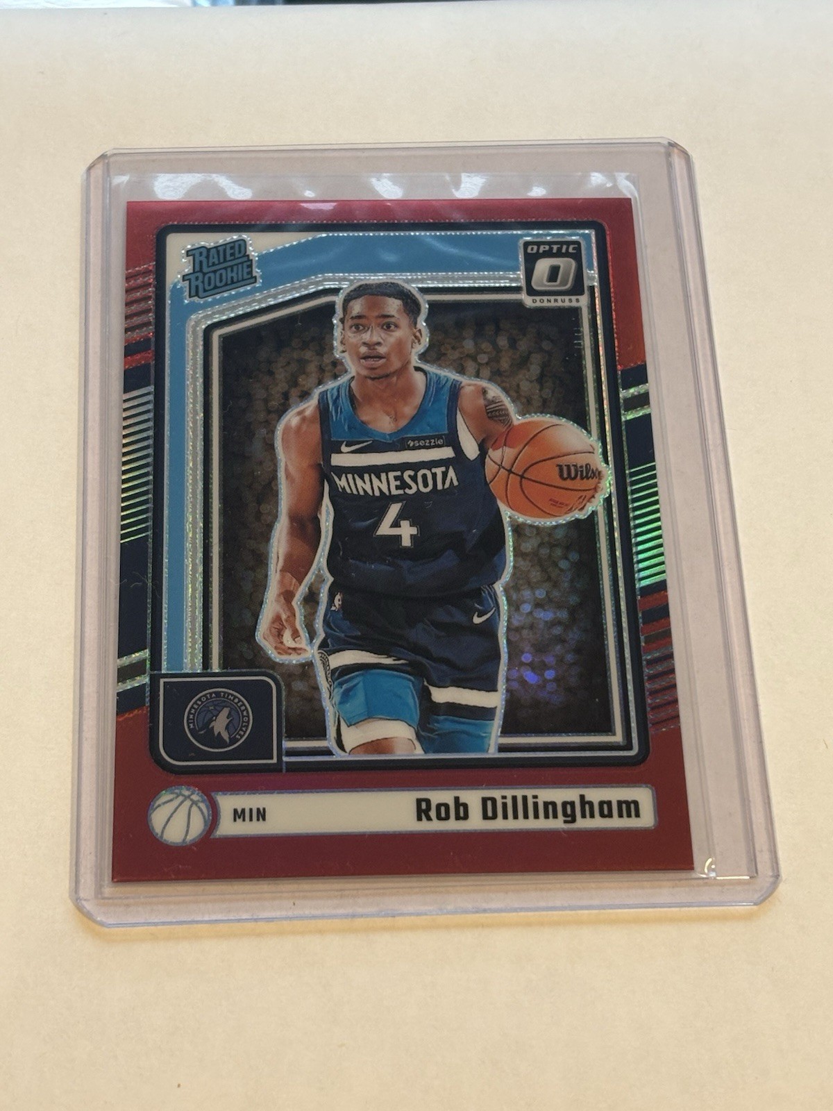 Rob Dillingham 2024-25 Panini Donruss Optic /99 Red Rated Rookie RC #259