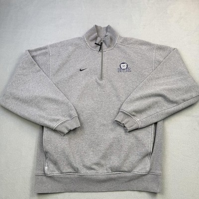Butler Bulldogs Sweatshirt Mens Small Gray NCAA Basketball Nike Team 1/4 Zip