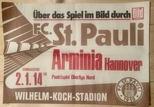 Plakat 1982 FC St.Pauli Hamburg - Arminia Hannover BRD DDR WM OBERLIGA DFB FIFA