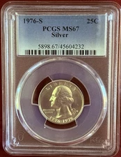 (3) 1976-S 25C PCGS MS67 SILVER-LOT of THREE 40% SILVER