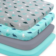Graco Pack n Play Sheets - 4 Pack Mini Crib Sheets, Ultra Soft Mattress Compa...