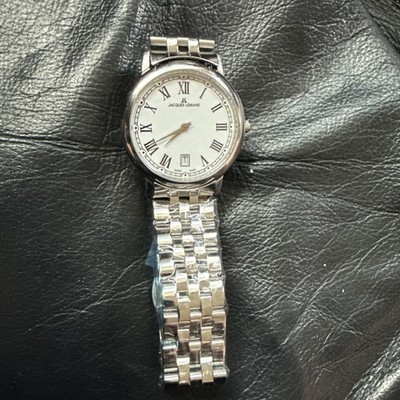 VTG Jacques Lemans Men s Or Unisex  Swiss Wht Dial Sapphire GLS NEW BATTERY 38mm