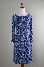 TALBOTS NWT $149 Smooth Stretch Floral Wide Neck Tie Sleeve Dress Size Small