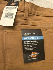 Dickies Men's Relaxed Fit Straight Leg Carpenter Jeans 36 X 32 NWT Brown