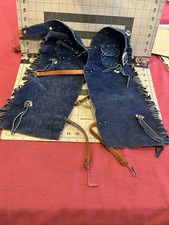 sears and robuck leather child Kids chaps Blue Fringe Size Small 2-4