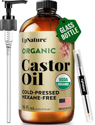 #ad #ad UpNature Organic Castor Oil in Glass Bottle 16 oz 100% Pure Cold Pressed Unref $17.99
