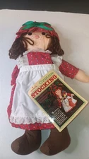 1982 HALLMARK CARDS INC.VINTAGE RAG DOLL RED WHITE BLUE GREEN BUTTON EYES