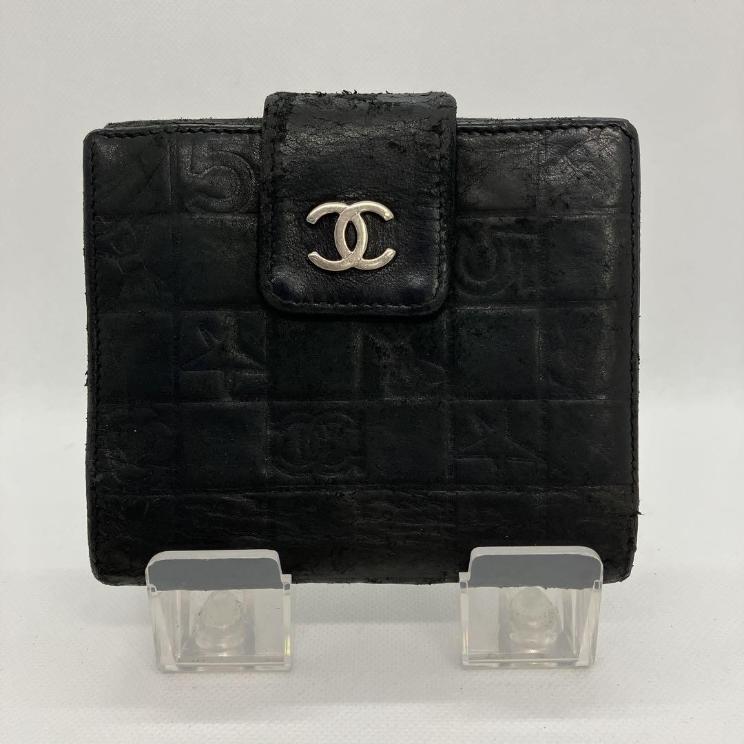 CHANEL Tri fold Wallet Coco Mark W Hook 680 FU529693