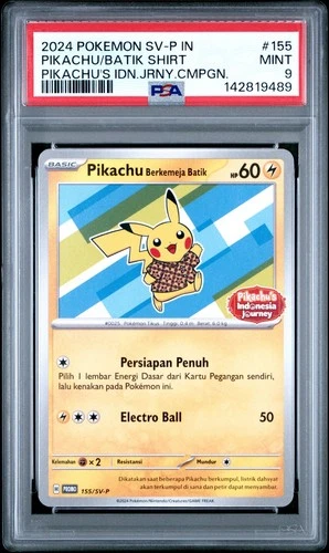 Batik Pikachu #155 PSA 9 Indonesia Journey Campaign SV-P Promo Pokemon Graded