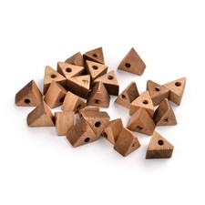 Small Wooden Triangle Beads - 9mm - Camel - Pack of 25