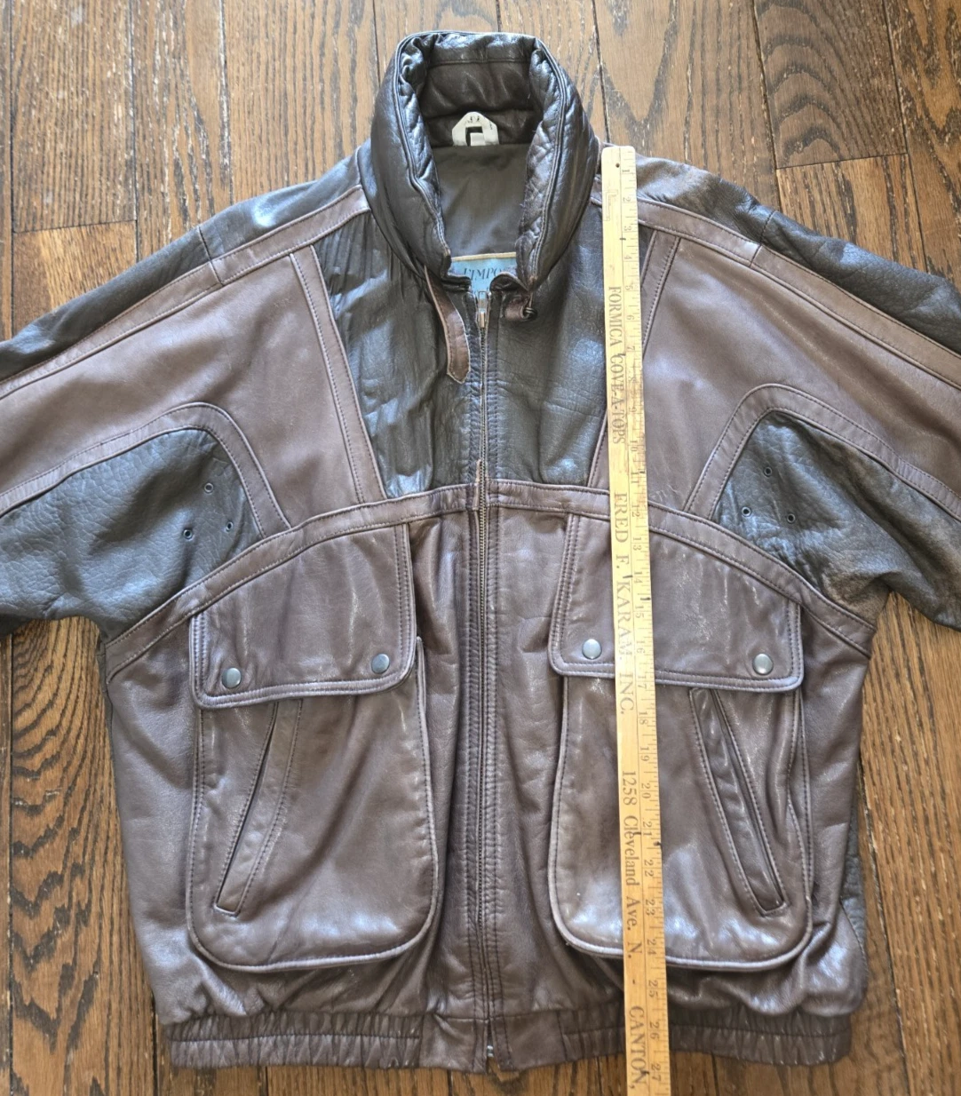 Vtg Aeropostale Compagnie Generale Leather Bomber Jacket Size 46 1980s 90s - product detail image 11